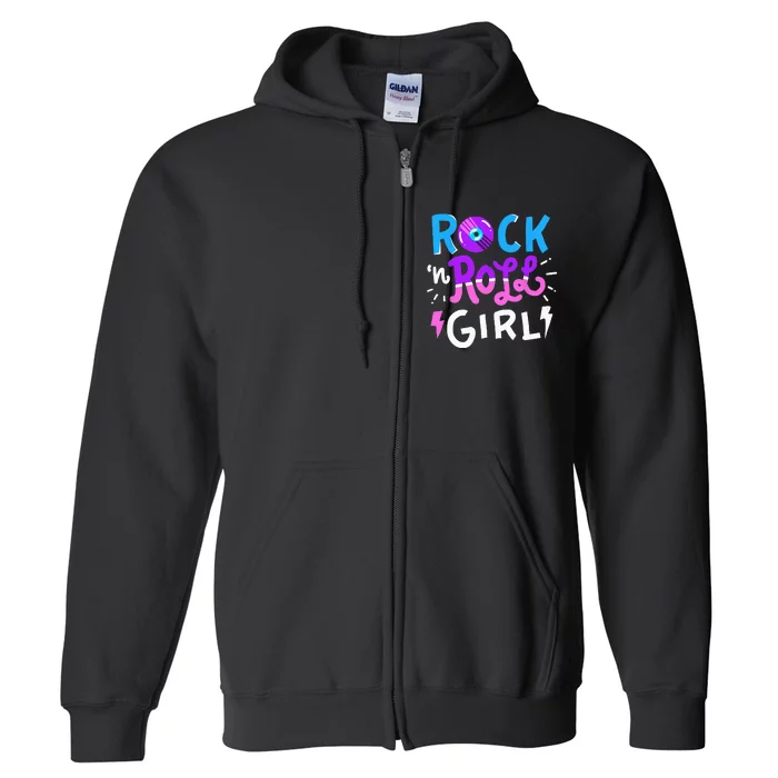 Rock N Roll Girl Music Full Zip Hoodie