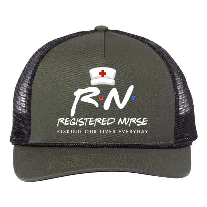 Registered Nurse Risking Our Lives Everyday Retro Rope Trucker Hat Cap