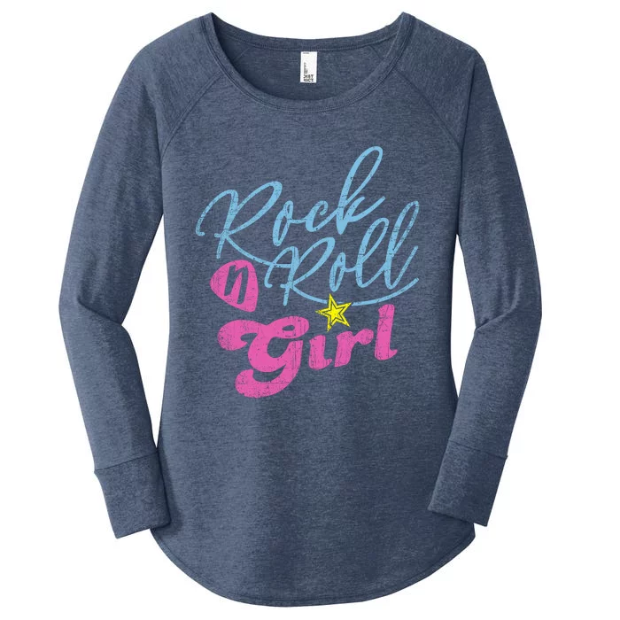 Rock N Roll Girl Purple Women's Perfect Tri Tunic Long Sleeve Shirt