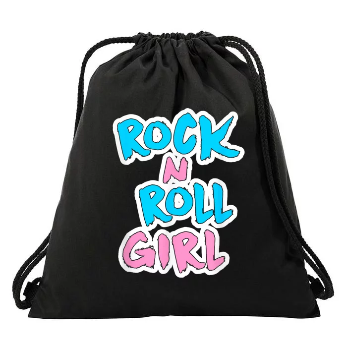 Rock N Roll Girl Cute Rockstar Concert Drawstring Bag