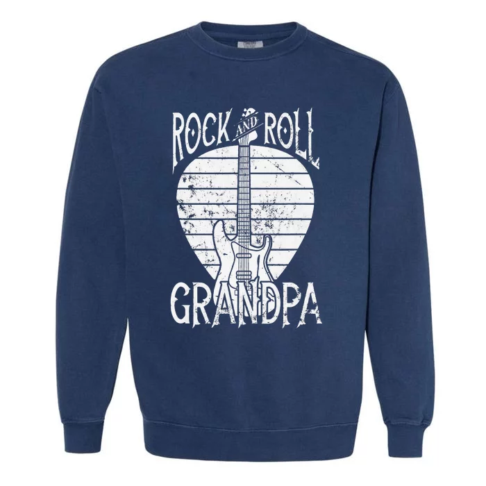 Rock n Roll Grandpa Vintage Guitar Player Garment-Dyed Sweatshirt