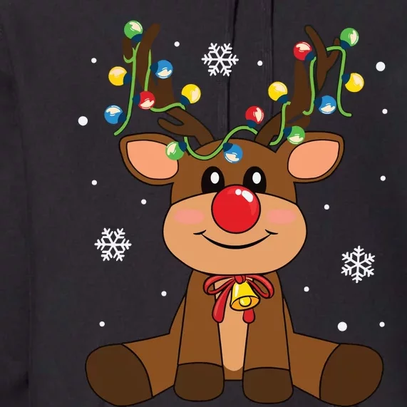 Red Nose Rudolph Reindeer Costumes Christmas Family Matching Premium Hoodie