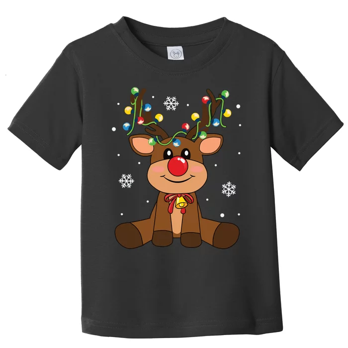 Red Nose Rudolph Reindeer Costumes Christmas Family Matching Toddler T-Shirt