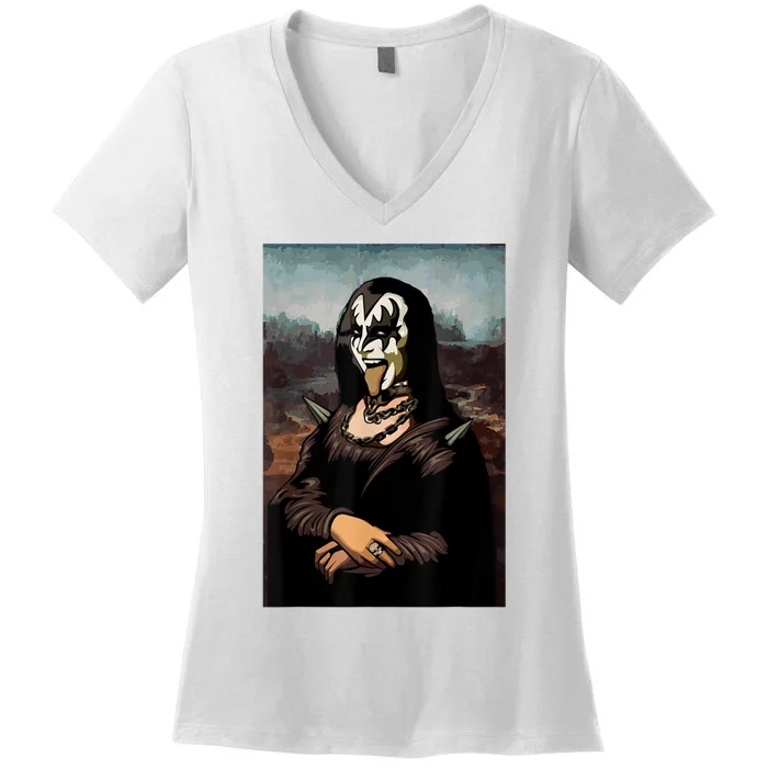 Rock N Roll Band Lazy Halloween Costume Rocker Music Lover Women's V-Neck T-Shirt