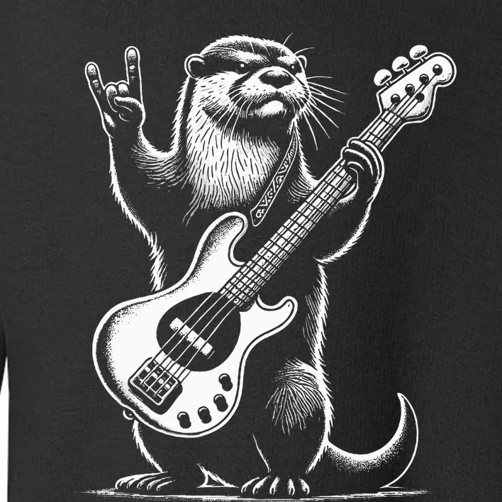 Rock N Roll Otter Playing Guitar Funny Otter Toddler Sweatshirt