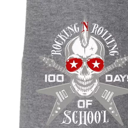 Rocking N Rolling 100 Days Of School Teacher Rock Music Doggie 3-End Fleece Hoodie