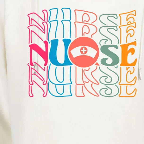 Retro Nurse Womens Funnel Neck Pullover Hood