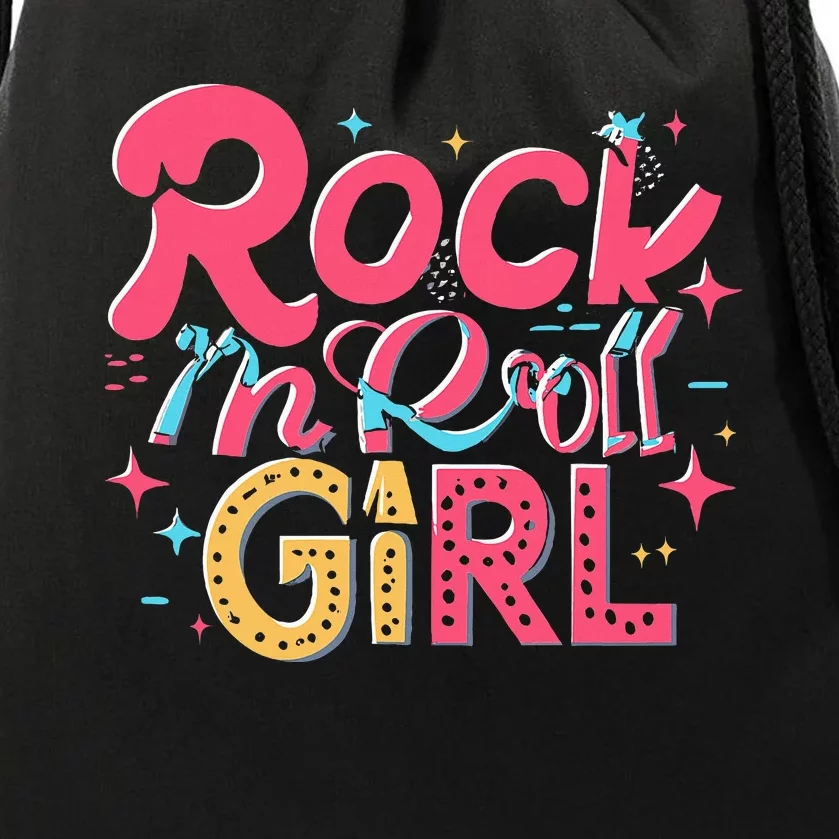 Rock N Roll Girl Purple Darla Drawstring Bag