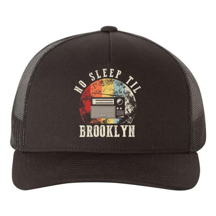 Retro No Sleep Til Brooklyn Old School Portable Stereo Yupoong Adult 5-Panel Trucker Hat