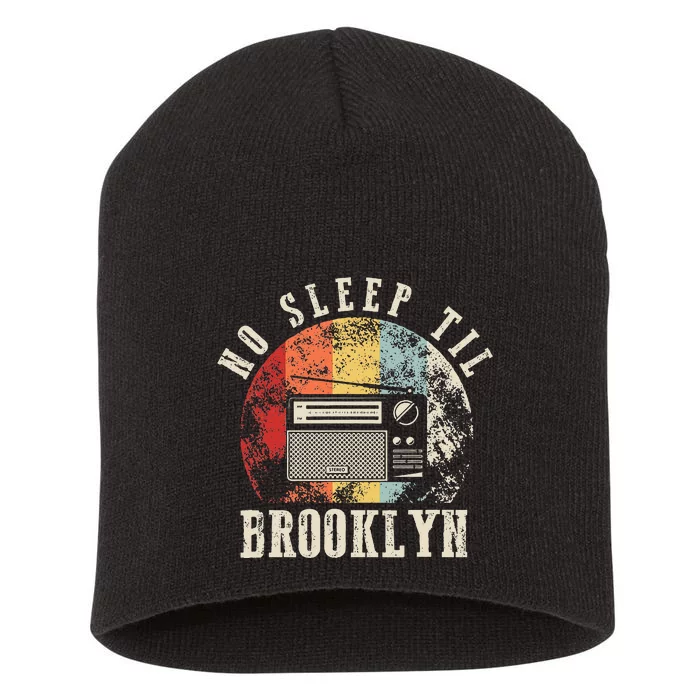 Retro No Sleep Til Brooklyn Old School Portable Stereo Short Acrylic Beanie