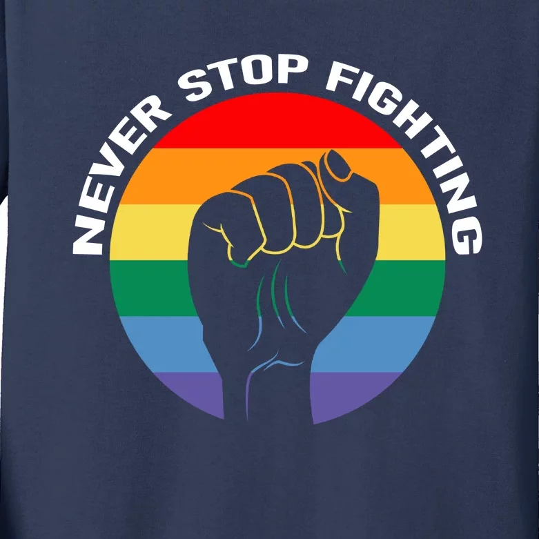 Retro Never Stop Fighting To Save America 2024 Kids Long Sleeve Shirt