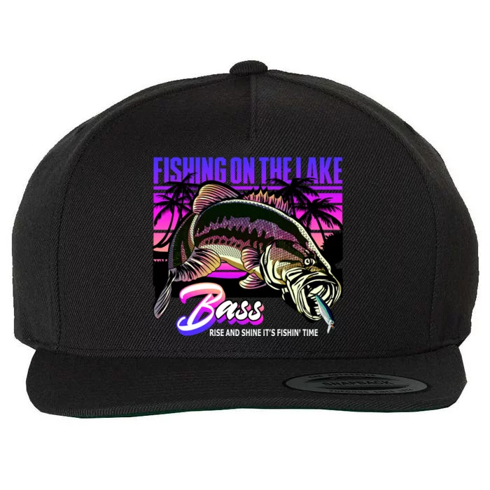 Rise N Shine Its Fishing Time Bass Lake Wool Snapback Cap