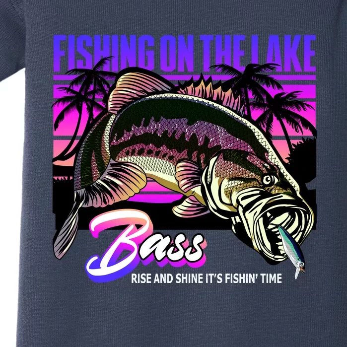 Rise N Shine Its Fishing Time Bass Lake Baby Bodysuit