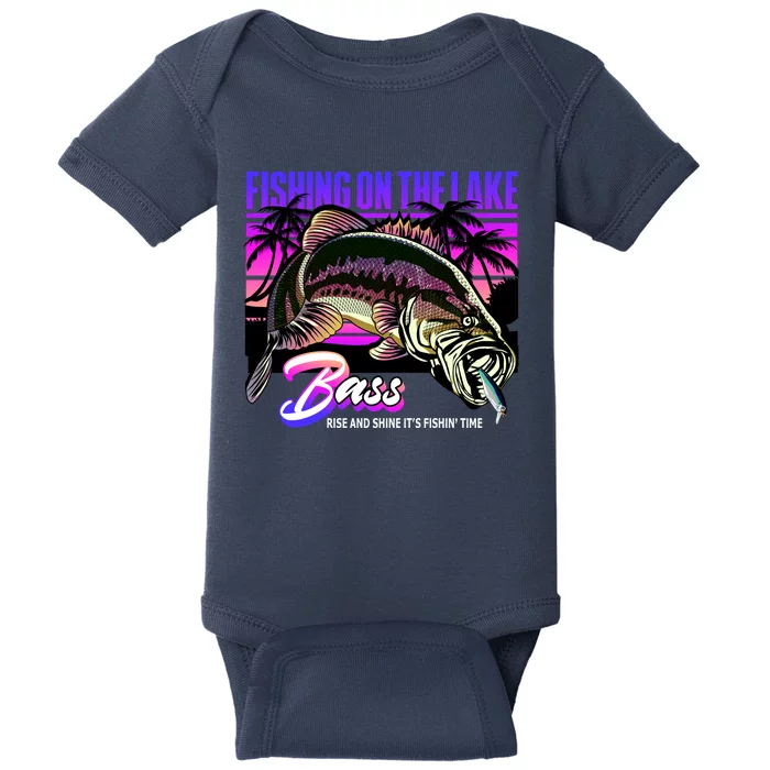 Rise N Shine Its Fishing Time Bass Lake Baby Bodysuit