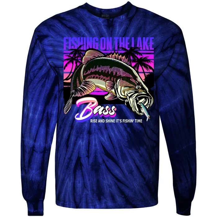 Rise N Shine Its Fishing Time Bass Lake Tie-Dye Long Sleeve Shirt