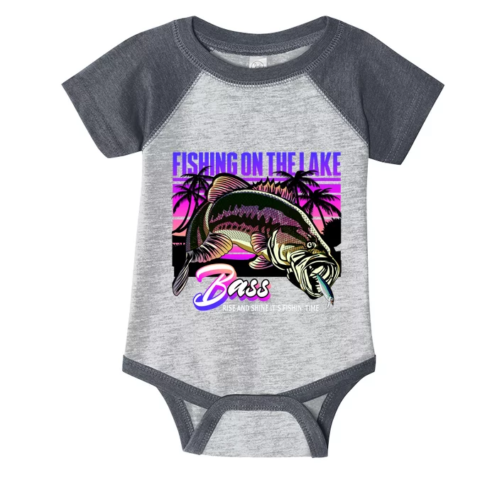 Rise N Shine Its Fishing Time Bass Lake Infant Baby Jersey Bodysuit