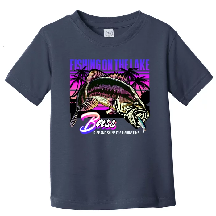 Rise N Shine Its Fishing Time Bass Lake Toddler T-Shirt