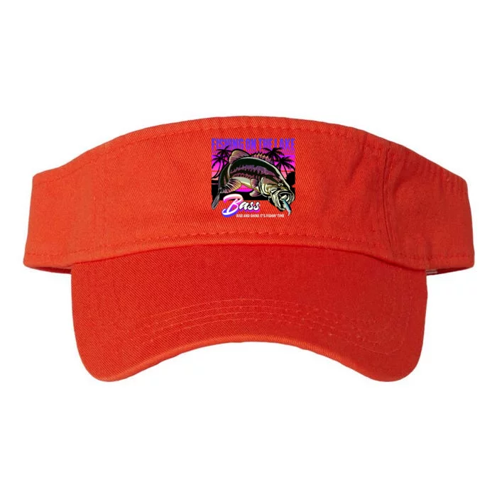 Rise N Shine Its Fishing Time Bass Lake Valucap Bio-Washed Visor