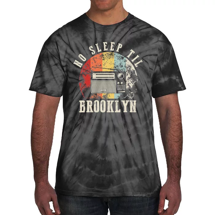 Retro No Sleep Til Brooklyn Old School Portable Stereo Tie-Dye T-Shirt