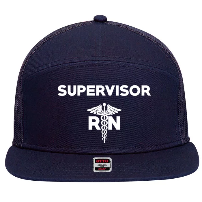 Registered Nurse Supervisor Hospital Rn Uniform Cool Gift 7 Panel Mesh Trucker Snapback Hat