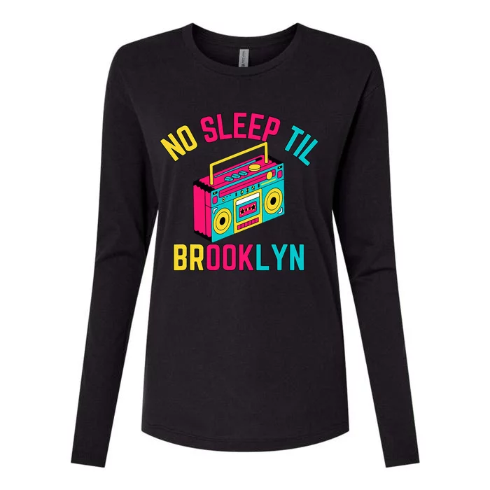 Retro No Sleep Til Brooklyn Womens Cotton Relaxed Long Sleeve T-Shirt