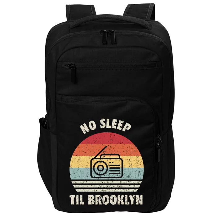 Retro No Sleep Til Brooklyn Gift Old School Portable Stereo Gift Impact Tech Backpack