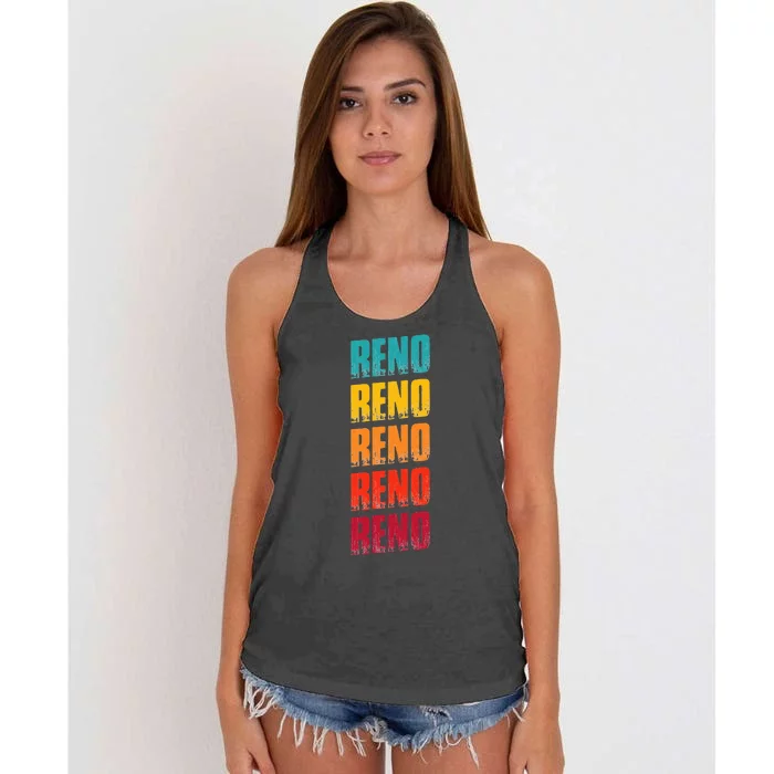 Reno Nevada Souvenir Retro Vintage Reno Women's Knotted Racerback Tank