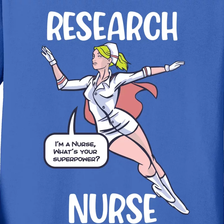 Research Nurse Superhero Nursing Cool Gift Kids Long Sleeve Shirt