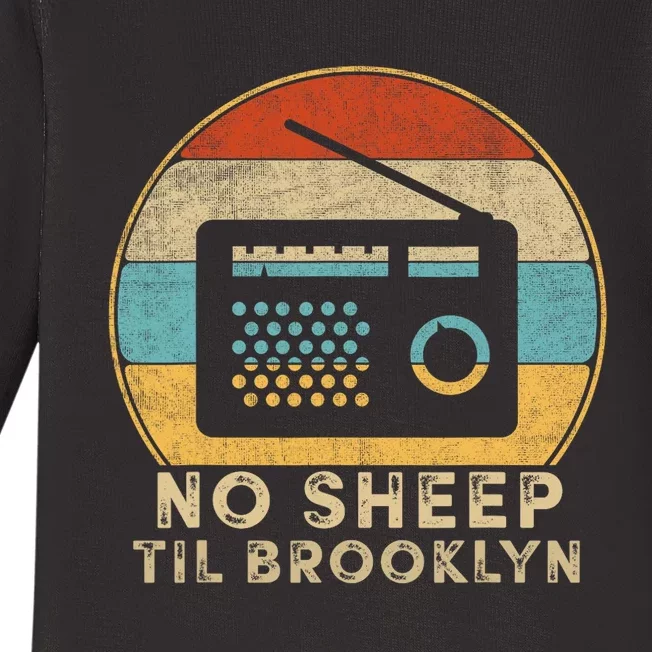 Retro No Sleep Til Brooklyn Old School Portable Stereo Baby Long Sleeve Bodysuit