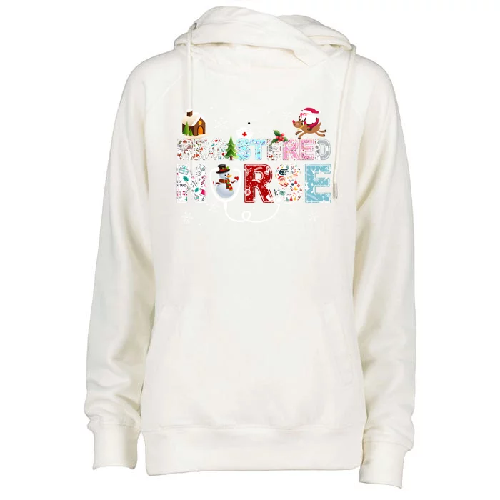 Registered Nurse Stethoscope Christmas Tree Ornat Decor Gift Womens Funnel Neck Pullover Hood