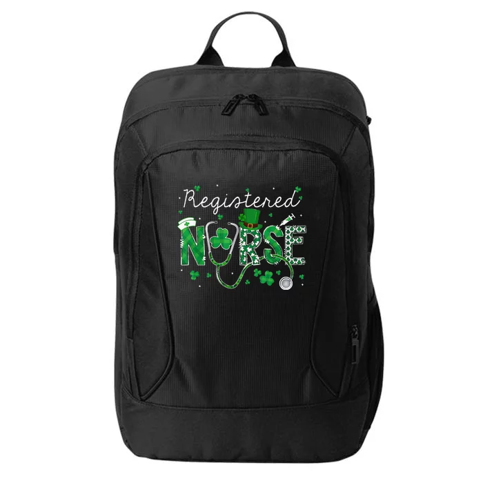 Registered Nurse St Patricks Day Stethoscope Shamrock City Backpack