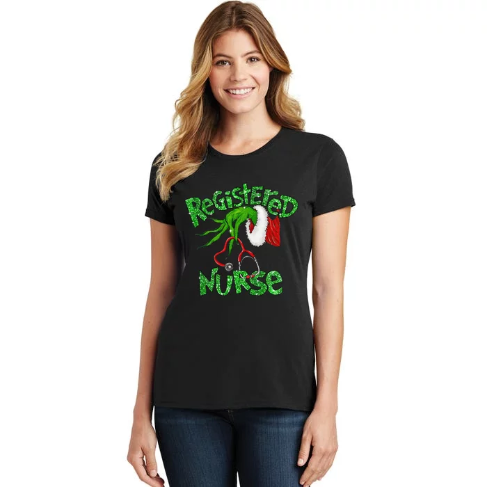 Registered Nurse Stethoscope Santa Elf Christmas Xmas Pajama Women's T-Shirt