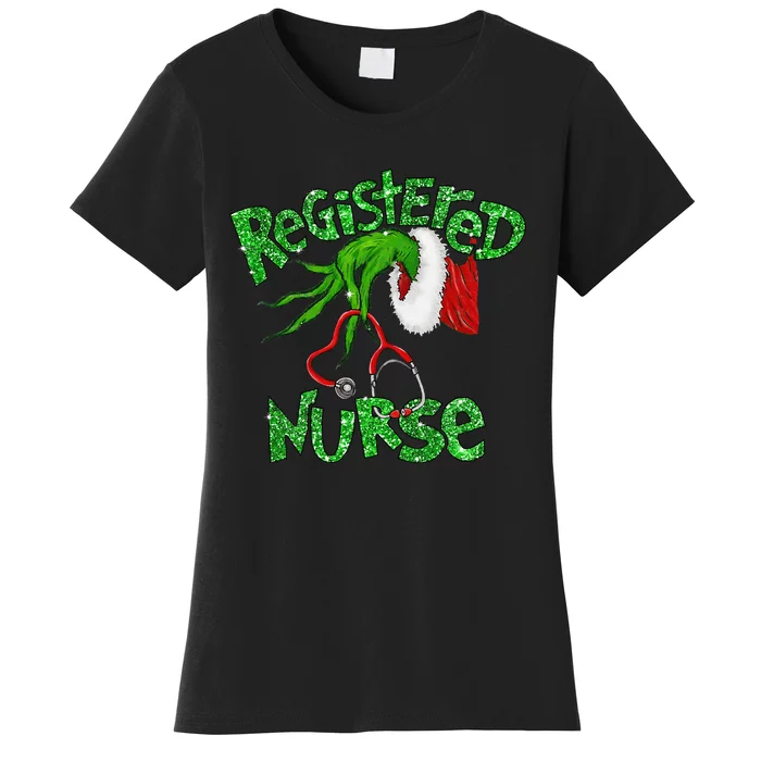 Registered Nurse Stethoscope Santa Elf Christmas Xmas Pajama Women's T-Shirt