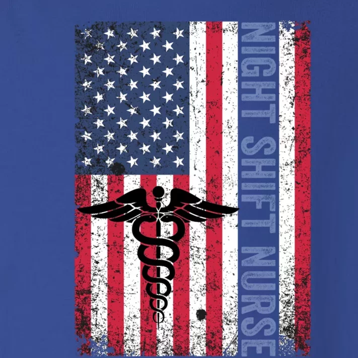 Rn Night Shift Nurse Gift Patriotic American Flag July 4 Gift Toddler Long Sleeve Shirt