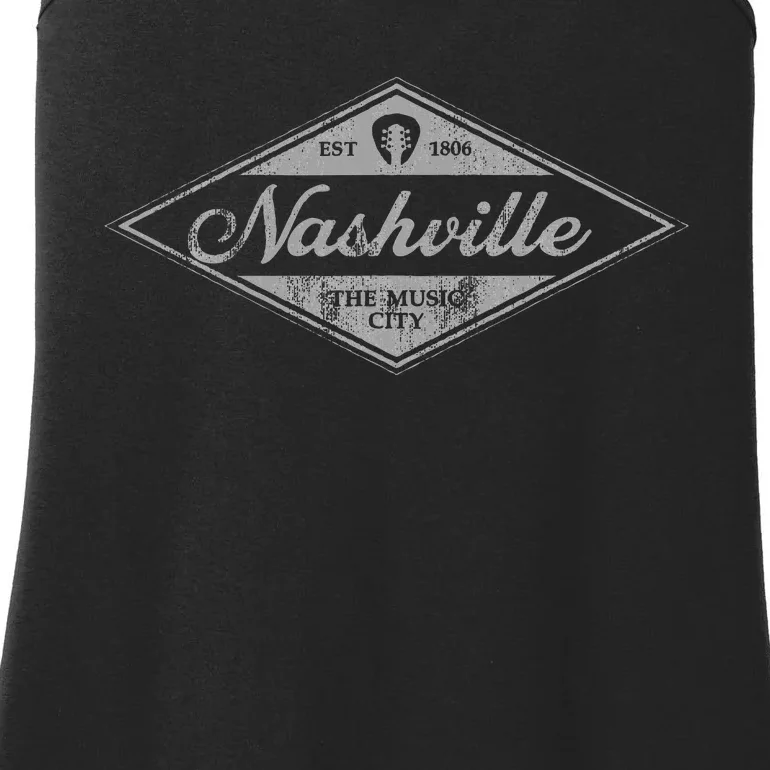 Retro Nashville Tennessee Music City Ladies Essential Tank