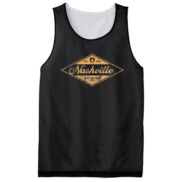 Retro Nashville Tennessee Music City Vintage Guitar Souvenir Mesh Reversible Basketball Jersey Tank