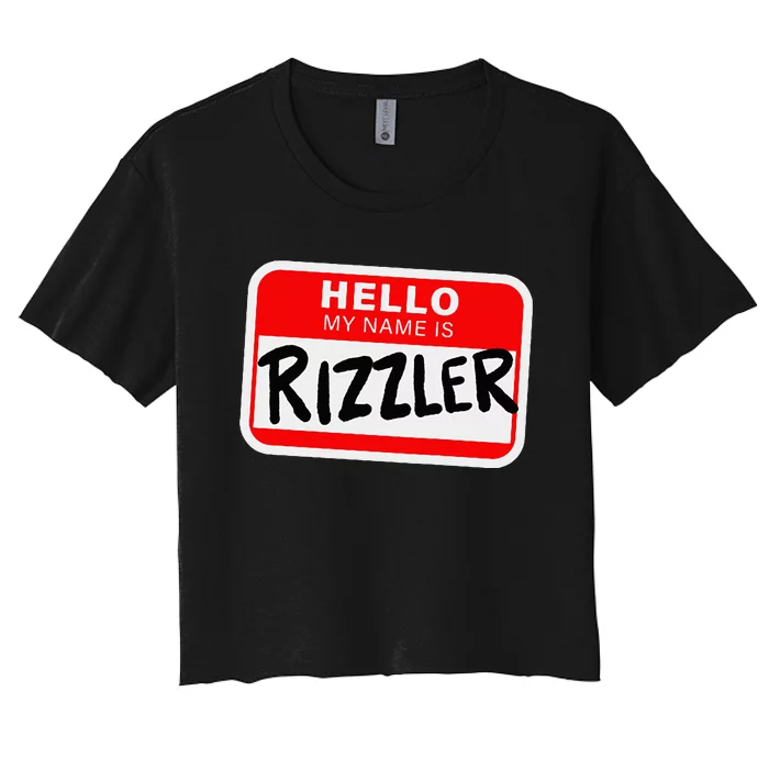 Rizzler Name Tag Rizz Women's Crop Top Tee