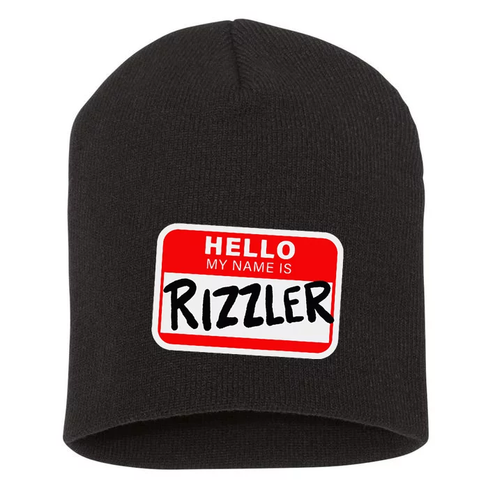 Rizzler Name Tag Rizz Short Acrylic Beanie