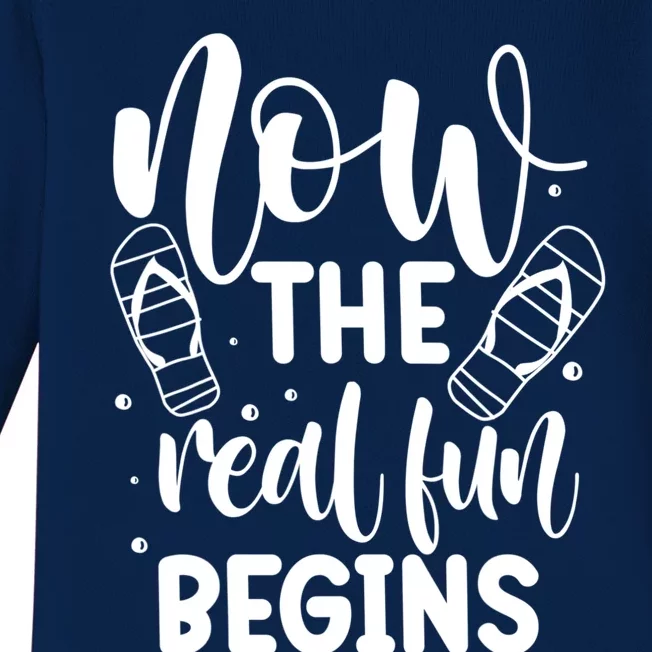 Retired Now The Real Fun Begins Cute Gift Baby Long Sleeve Bodysuit