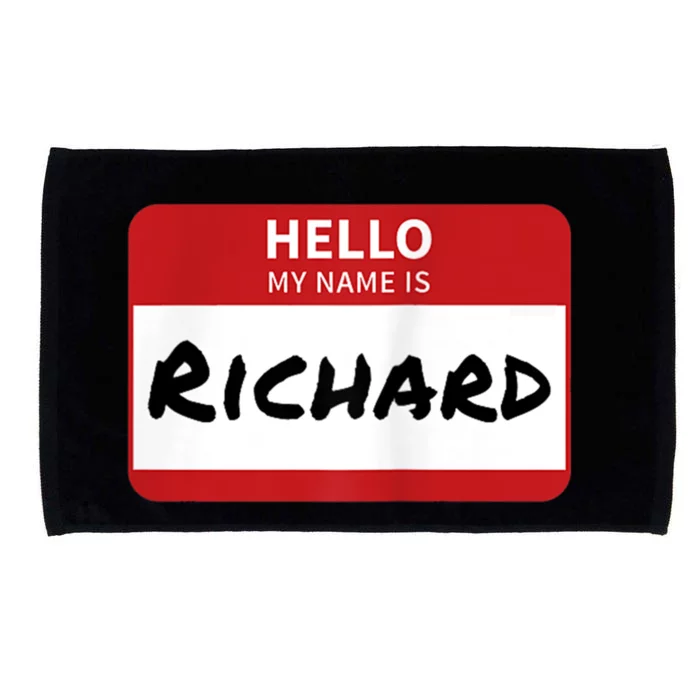 Richard Name Tag Hello My Name Is Richard Microfiber Hand Towel