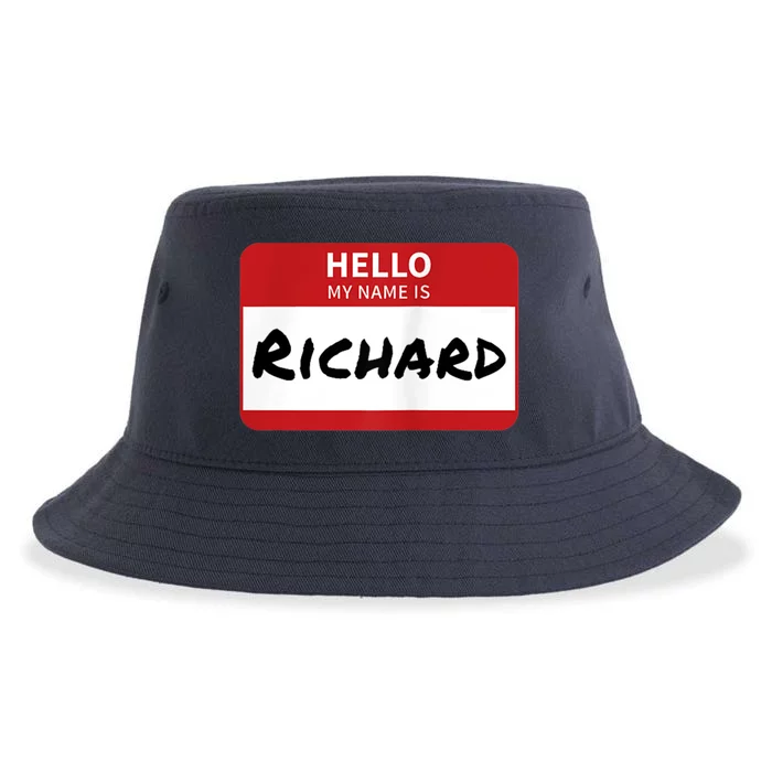 Richard Name Tag Hello My Name Is Richard Sustainable Bucket Hat