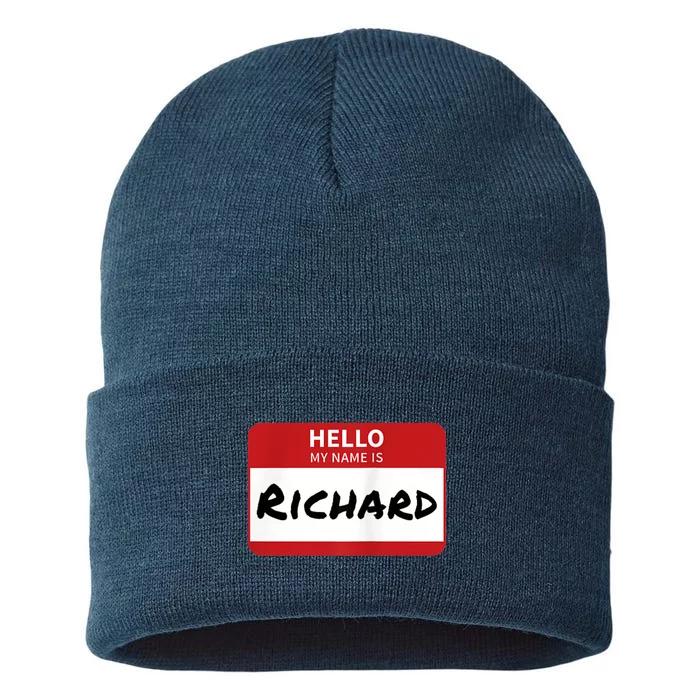 Richard Name Tag Hello My Name Is Richard Sustainable Knit Beanie