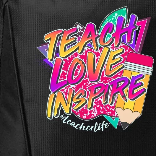 Retro Neon Teach Love Inspire #Teacher Life City Backpack