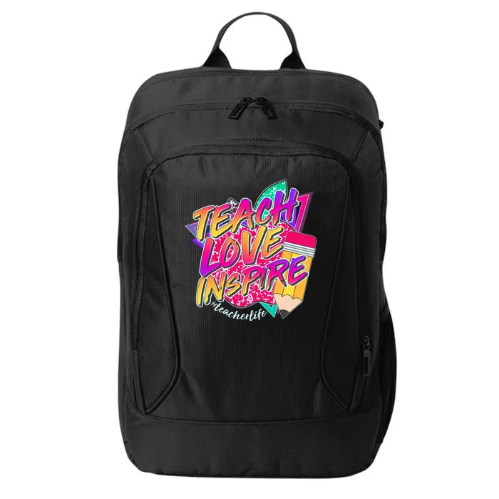 Retro Neon Teach Love Inspire #Teacher Life City Backpack