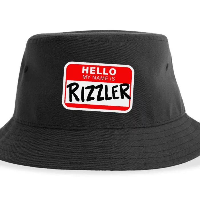 Rizzler Name Tag Rizz Design For Teens And Young Sustainable Bucket Hat