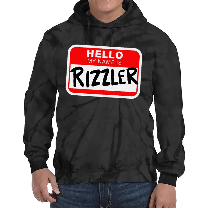 Rizzler Name Tag Rizz Design For Teens And Young Tie Dye Hoodie