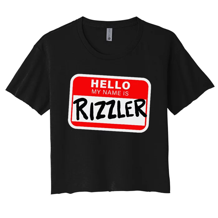 Rizzler Name Tag Rizz Design For Teens And Young Women's Crop Top Tee