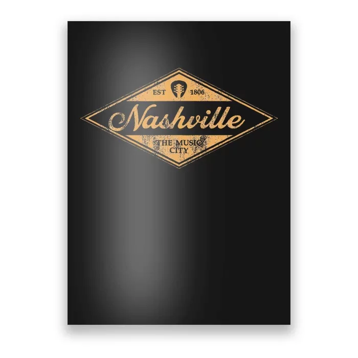 Retro Nashville Tennessee Music City Vintage Guitar Souvenir Poster