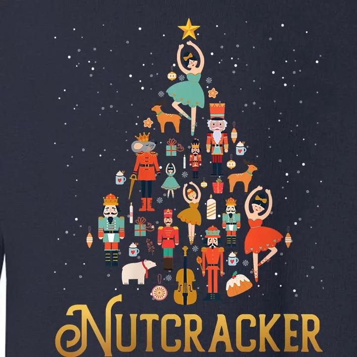 Retro Nutcracker Tree Ballet Dance Family Christmas Pajama Toddler Sweatshirt