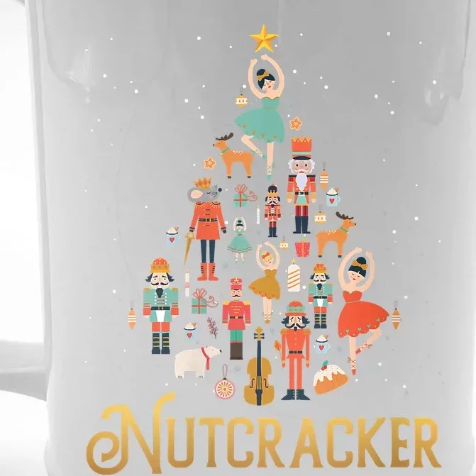 Retro Nutcracker Tree Ballet Dance Family Christmas Pajama Front & Back Beer Stein